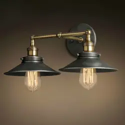 American Vintage 2 Голов Настенные Лампы Внутреннего Освещения Прикроватные Лампы Двухместный Настенные Светильники Для Дома 110 В/220 В E27