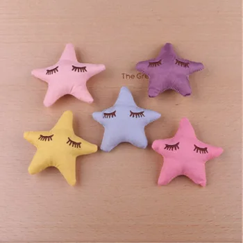 

Wholesale 50pcs/lot Kawaii Fabric Crochet Stars Dolls DIY Jewelry Findings Ornament Accessories Star Button patch Sticks