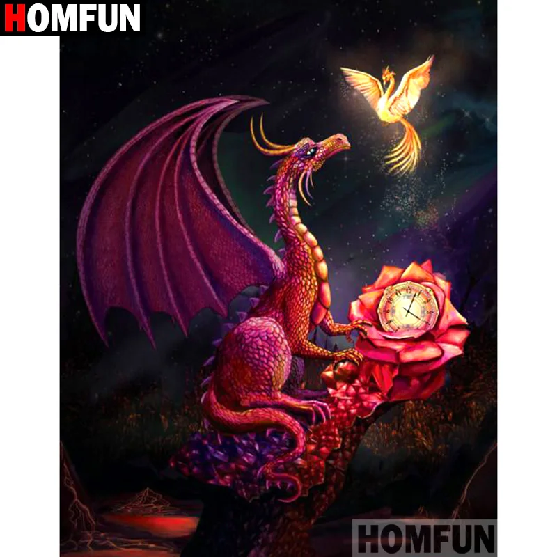 

HOMFUN Full Square/Round Drill 5D DIY Diamond Painting "Dragon scenery" Embroidery Cross Stitch 3D Home Decor Gift A13141