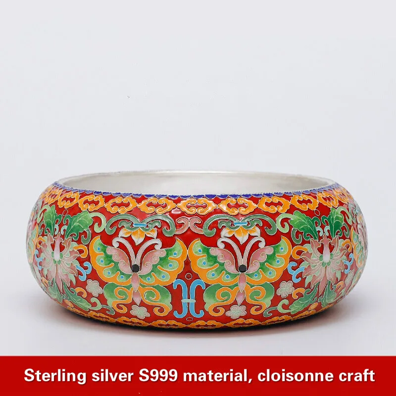 

Silver Tea Set 999 Pure Silver Set Cloisonne Hands Work Pen Wash Tuba Tea set fitting