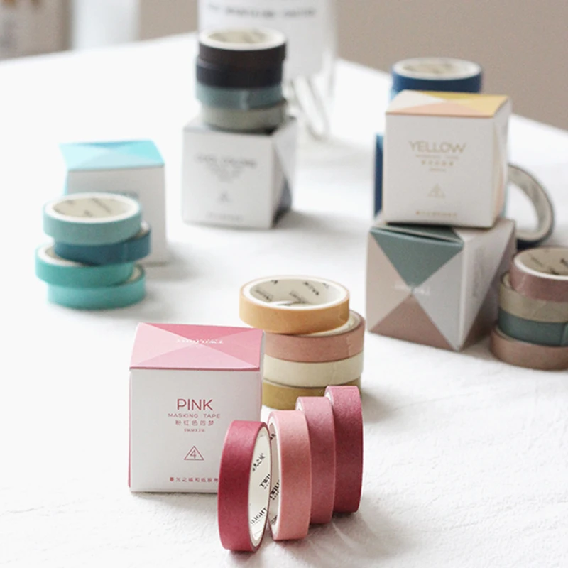 

24 pcs color paper washi tape set 9mm*3m decoration marker sticker scrapbooking ablum frame diary Stationery masking tape 4032