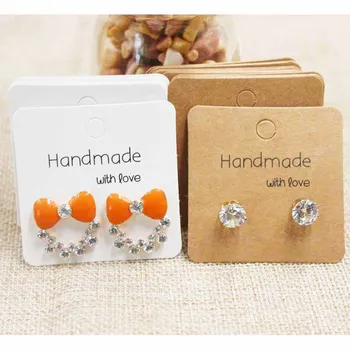 

200pcs Mulit size DIY handmade with love jewelry card cute stud/drop earring package & display card custom logo cost extra