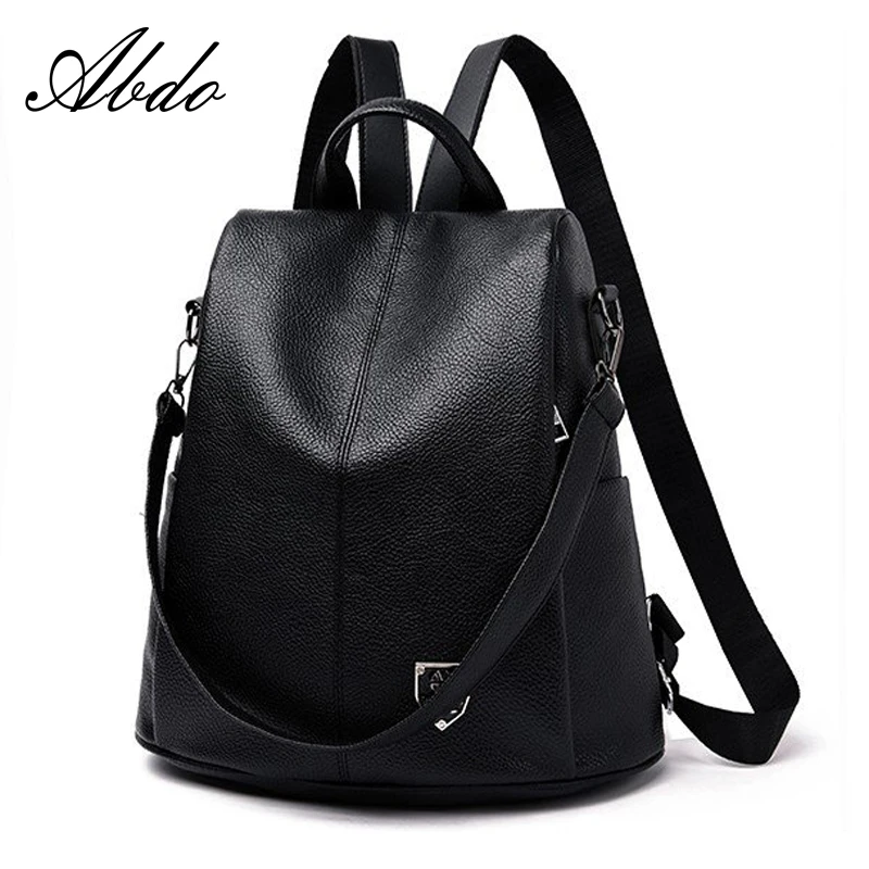 

2019 Luxury artificial Leather Backpack Vintage Split Leather Women Backpacks Ladies Shoulder Bag School Bag