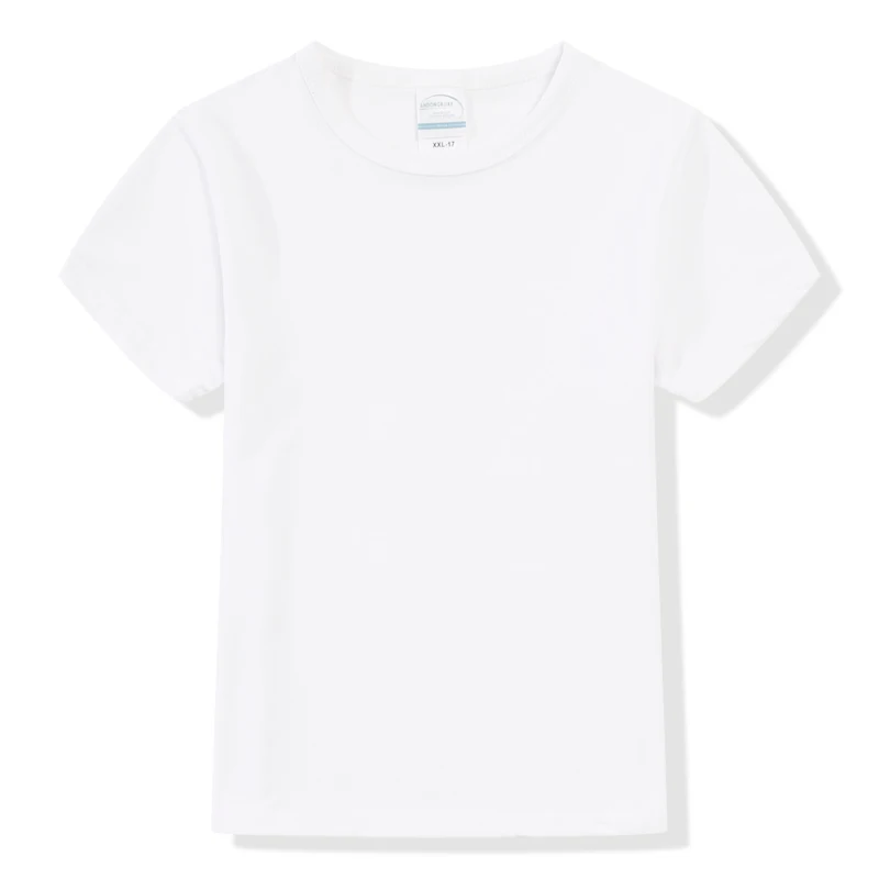High Quality Kids Basic Tops Girls Boys White Blank Modal Tops Shirt