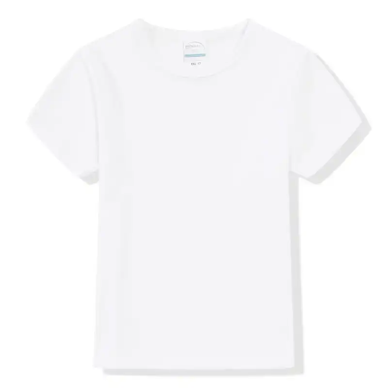 Kids Cotton T-Shirts Boys Girls Plain TShirt Childs Quality Crew Neck School Tee