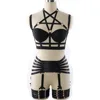 Ceinture pour femmes avec soutien-gorge de Bondage, ensemble porte-jarretelles à bretelles noires, sous-vêtements érotiques, pour fêtes ► Photo 2/5