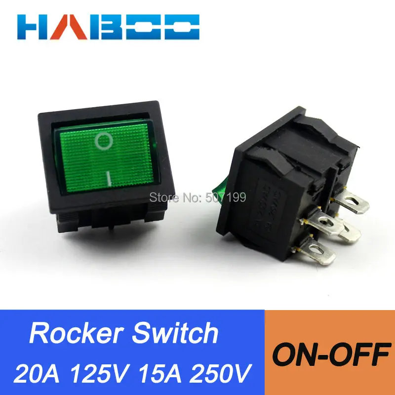 

100pcs/lot mini rocker switch green color without LED 2way on-off with 4PINS