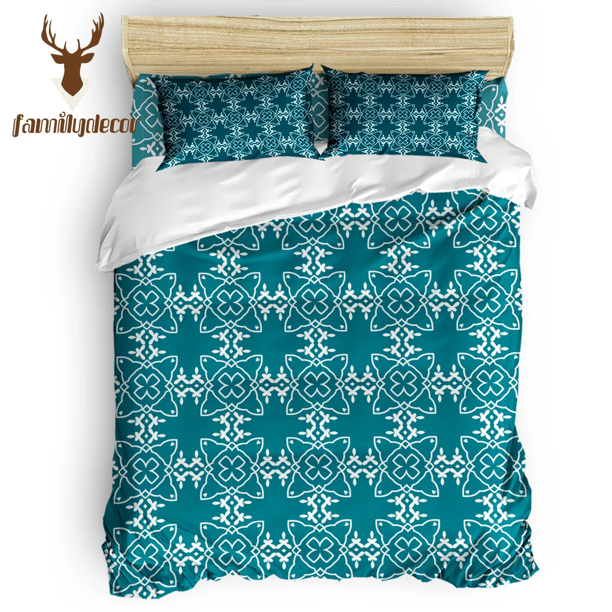 

FamilyDecor Ethnic Retro Green Geometic Pattern Bohemia Bedding Set Luxury Comforter Bedding Sets 3D King Size Red Blue Cotton D