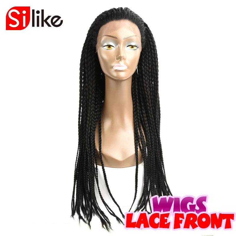 

Braided Lace Front Wigs Lace Box Braids  Wig for African Americian Braided Wig Lace Front Synthetic Micro Small Box Braids Wigs