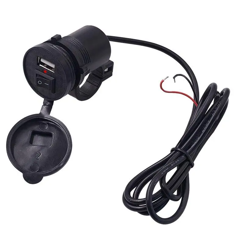 

Mobile Phone Charger 12v Waterproof Single USB Switch Charger Indicator Light Motorbike Mobile Phone Charger Tools