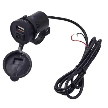 

Motorcycle Mobile Phone Charger 12v Waterproof Single USB Switch Charger Indicator Light Motorbike Mobile Phone Charger Tools