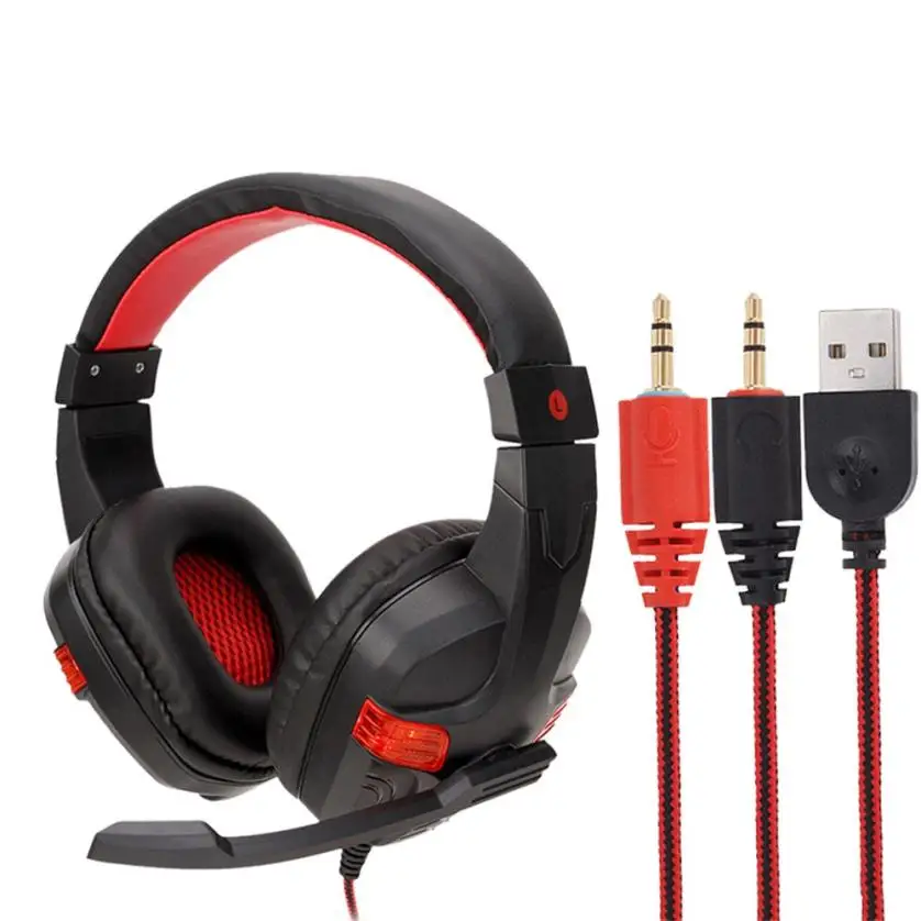 Игровые наушники HIPERDEAL проводные USB со светодиодной подсветкой 3 5 мм с микрофоном