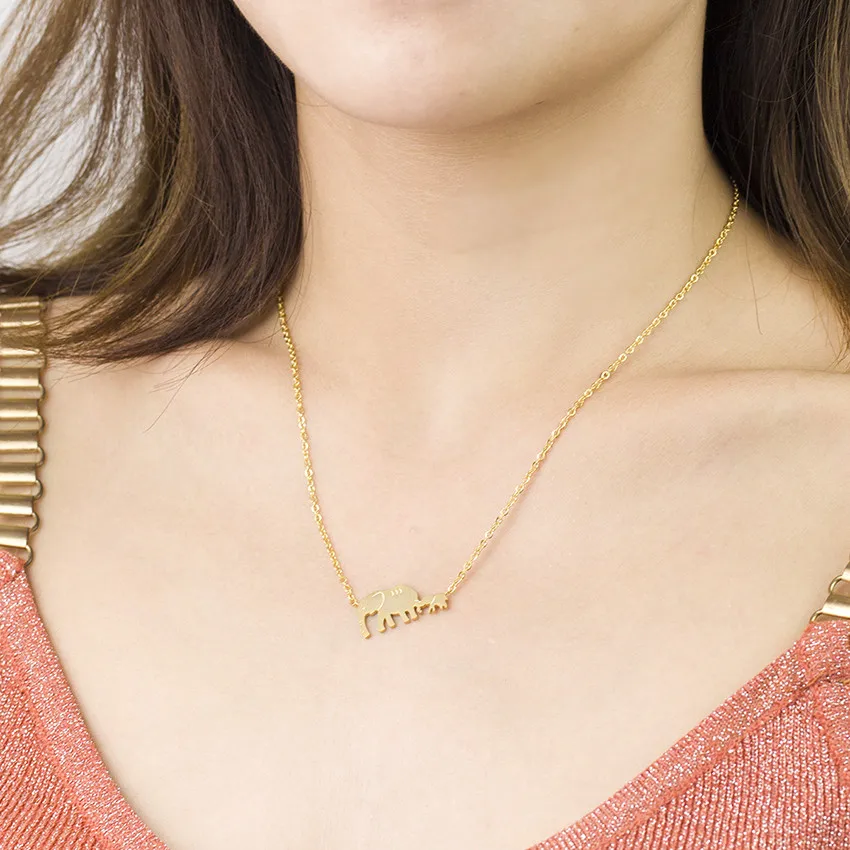 Good Luck Double Elephant Necklaces For 