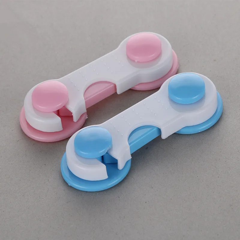 5 قطعة الطفل أقفال الأشرطة سلامة الطفل قفل خزانة قفل الثلاجة المرحاض الطفل درج قفل زر مشبك الشحن المجاني