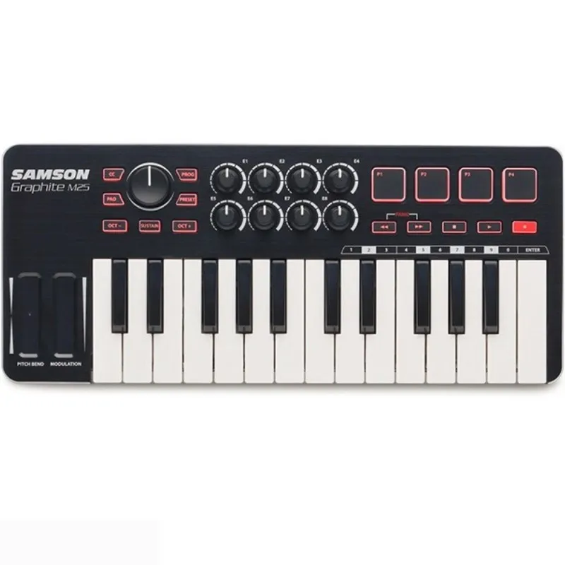 Оригинальный Новый графитовый мини USB MIDI контроллер Samson M25 25 клавиш для