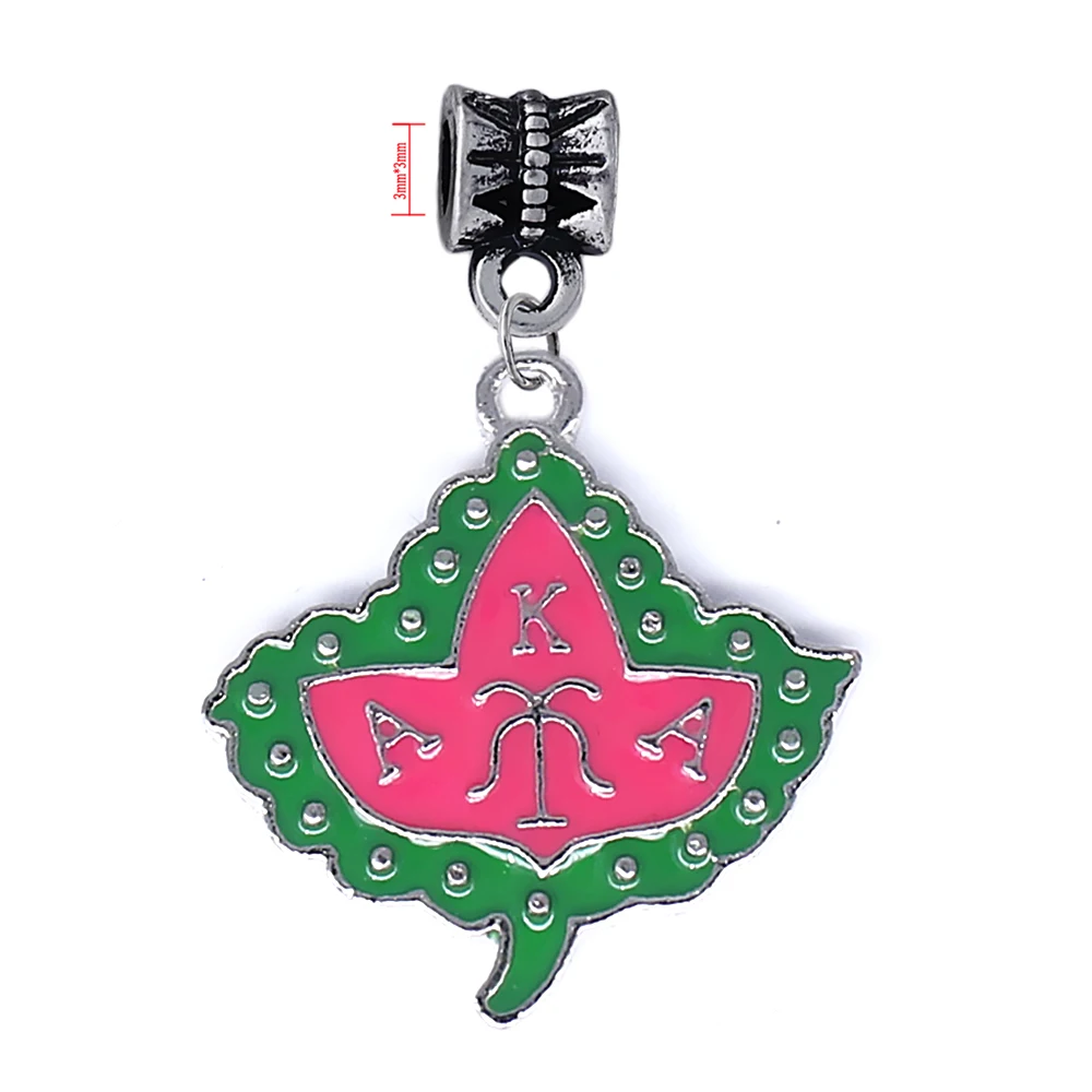 

Fashion enamel metal AKA ivy leaf charm for Greek society sorority jewelry pendant