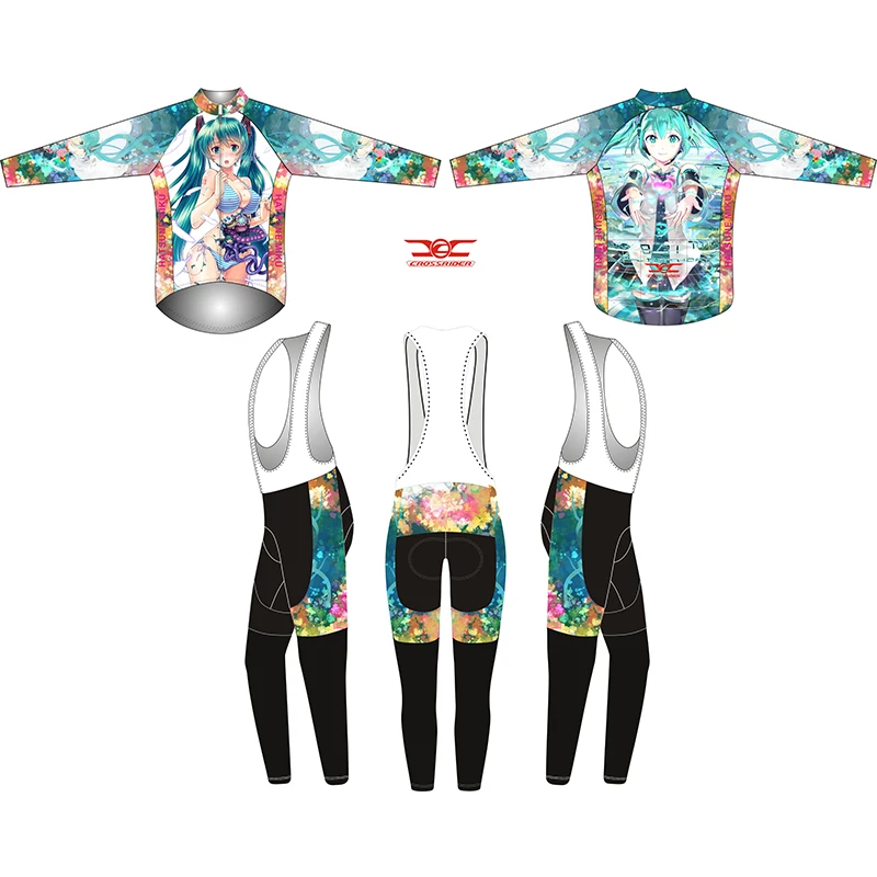 

Crossrider 2019 Japan long Cycling Jersey Hatsune Miku Bike Wear Racing Gear Bicycle Uniform MTB Bike Clothing Cycling Clothes