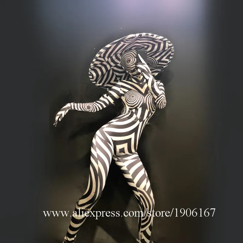 Halloween party party opening men and women combination play gogo masked zebra hat Siamese dance studio costume4
