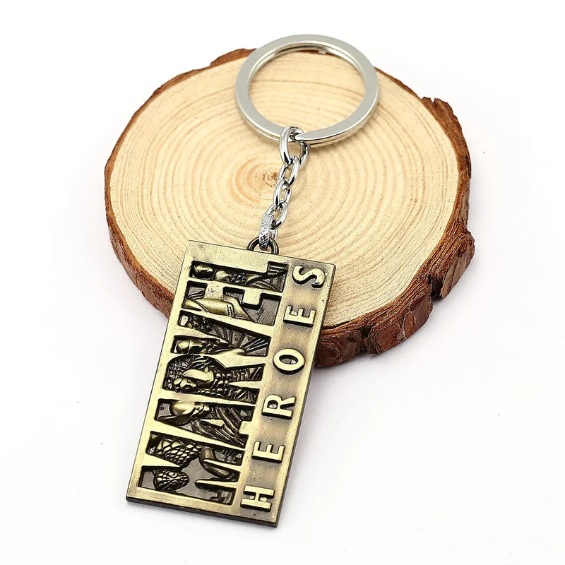 

New Hot Spider man Marvel Hero Logo Keychain Keyring Iron Man Tag Pendant Keychain Avengers Thor Hammer Fashion Key Chains Men