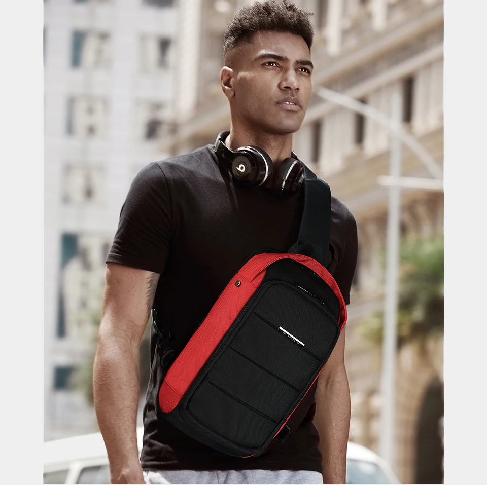 prova dwaterproof água crossbody sacos masculino usb