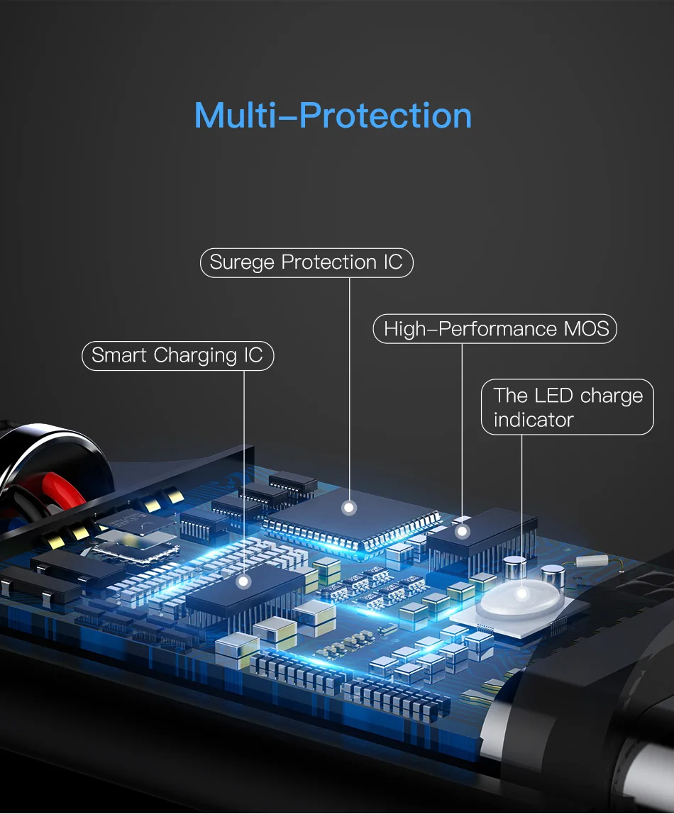 Двусторонний Micro USB кабель Baseus для samsung S7 светодиодный зарядный кабель Micro usb для мобильного телефона Xiaomi Redmi 4X Note 4