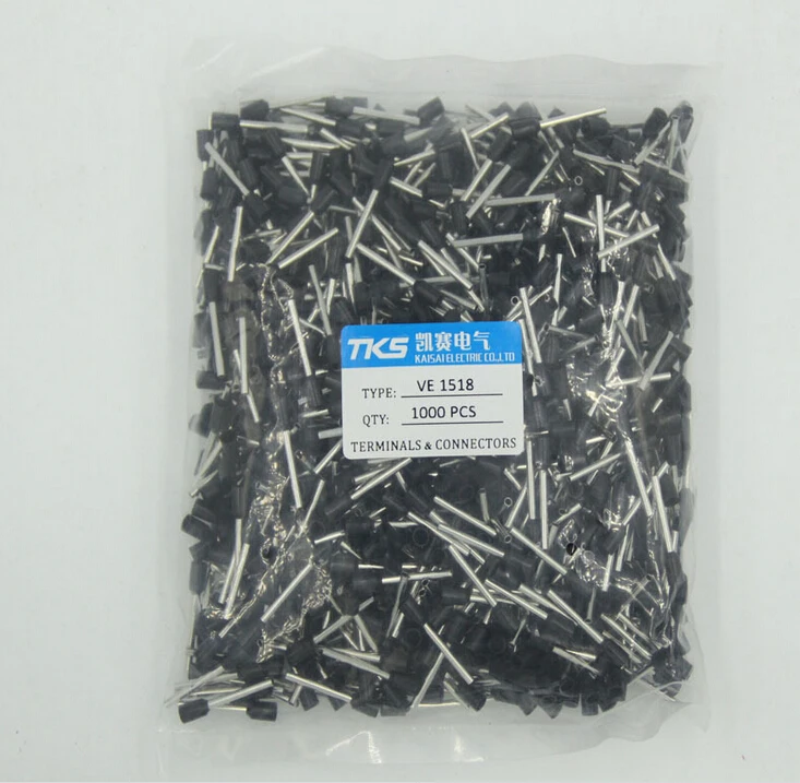 

E1518 16 AWG 1.8mm2 bootlace Ferrules for wire Tubular terminal connectors