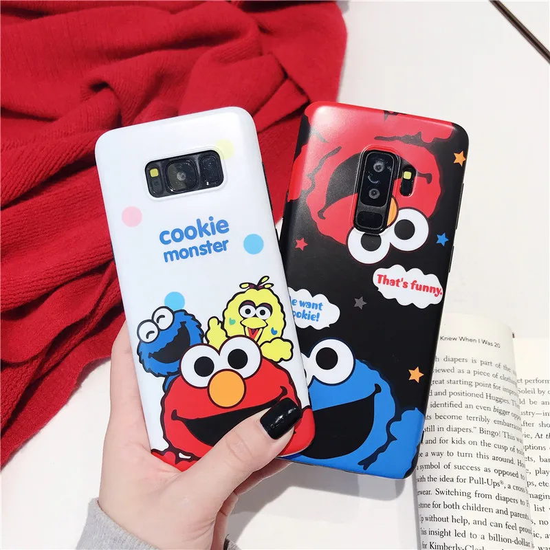 

HYSOWENDLY Cookies Case for Samsung Galaxy S10 Plus Lite Cartoon Elmo Soft Silicone IMD Cover For Sam S7edge S8 S9 Plus Note 8 9