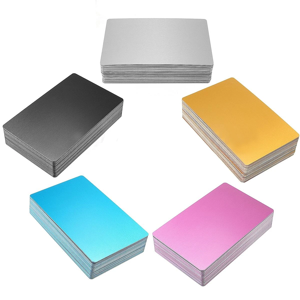 New 100pcs/set 86mm*54mm*0.22mm Blanks Laser Engraved Metal Business Mark Cards