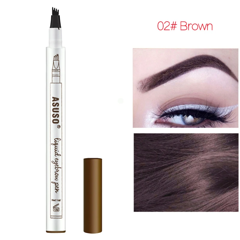 2019 New Eyebrow Pencil Waterproof Fork Tip Eyebrow Tattoo Pen 4 Head Fine Sketch Liquid Eyebrow Enhancer Dye Tint Pen TSLM2 2019 New Eyebrow Pencil Waterproof Fork Tip Eyebrow Tattoo Pen 4 Head Fine Sketch Liquid Eyebrow Enhancer Dye Tint Pen TSLM2
