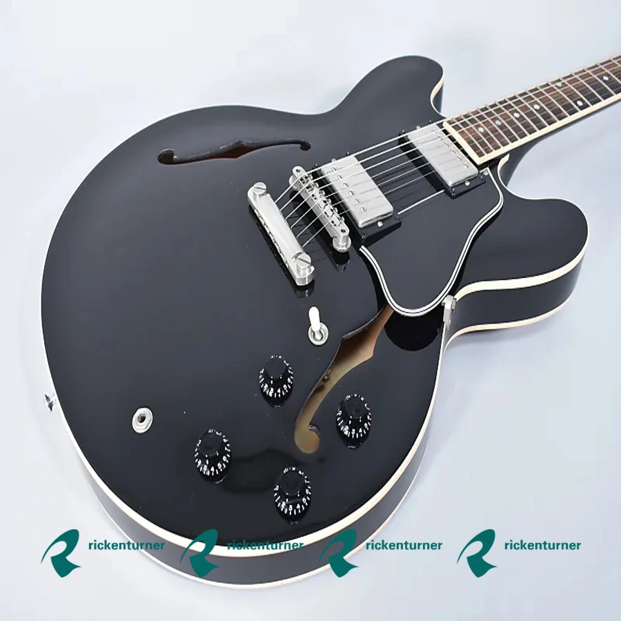 

Free shipping/black22 F/Maple Body and Neck/Rose wood Fingerboard/6 String Hollow JAZZ Electric Guitar