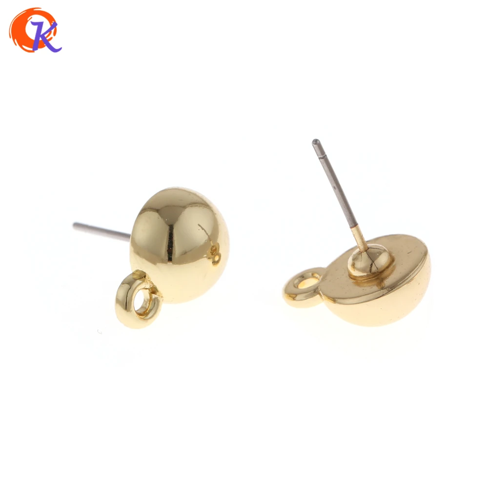 

Cordial Design 100Pcs/Lot 10*10MM Gold Color Semicircle Shape Plastic Earrings Base Accessories For Hand Made Earrings DIY