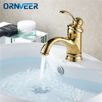 

Solid Style Gold Finish Bathroom Faucet Luxury Basin Sink Mixer Tap G005
