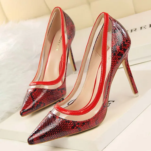 green and red heels