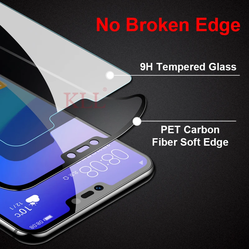 Закаленное 3d стекло из углеродного волокна с мягкими краями для Huawei Nova 4 4e 3 3e 3i 2s P30