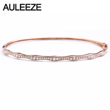 AULEEZE 0,6 CTTW сертифицированный бриллиант манжеты браслеты ювелирные изделия 18 к розовое золото проложить установка настоящий Алмаз браслеты для женщин
