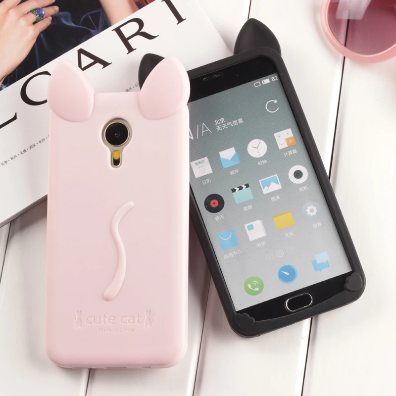 

Final Sale For Meizu M3 note case Cute Cat ears soft gel TPU silicon phone cover case