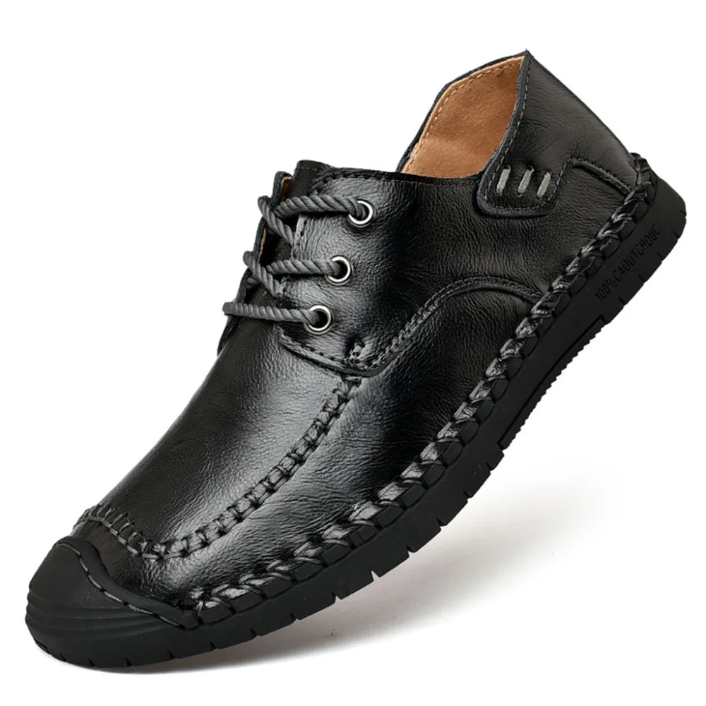 

2019 Men shoes Casual Shoes Men's Flats Soft Breathable genuine leather Big Size 38 To 46 For Man