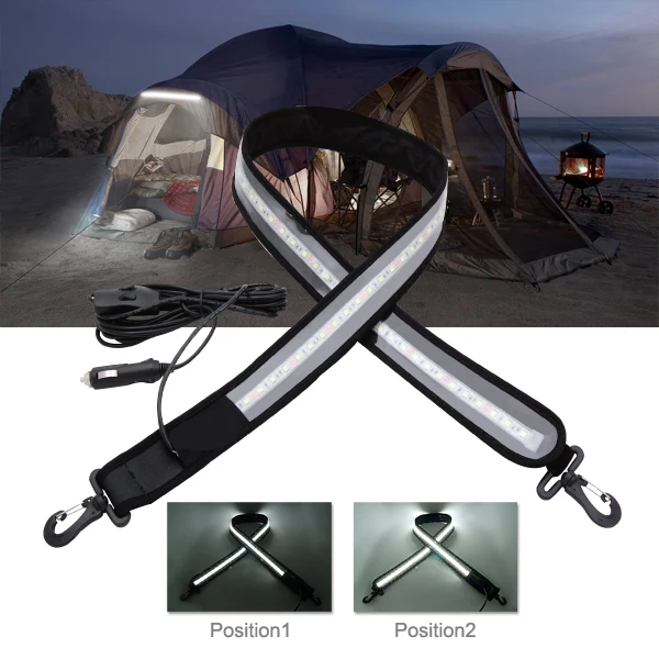 12V Portable Cool White LED Camping Light Awning Lamp RV/Trailer