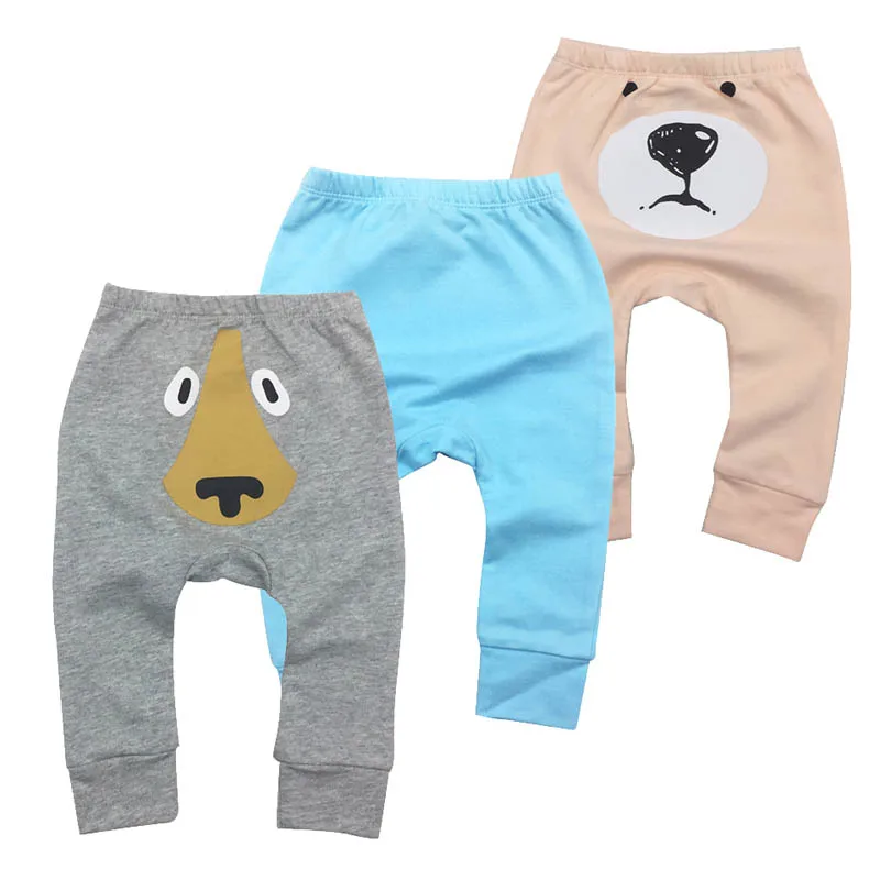 Штаны-шаровары для новорожденных; Kawaii; Штаны для маленьких мальчиков и девочек; леггинсы; хлопковые брюки; утепленные брюки без косточек - Цвет: 3pcs