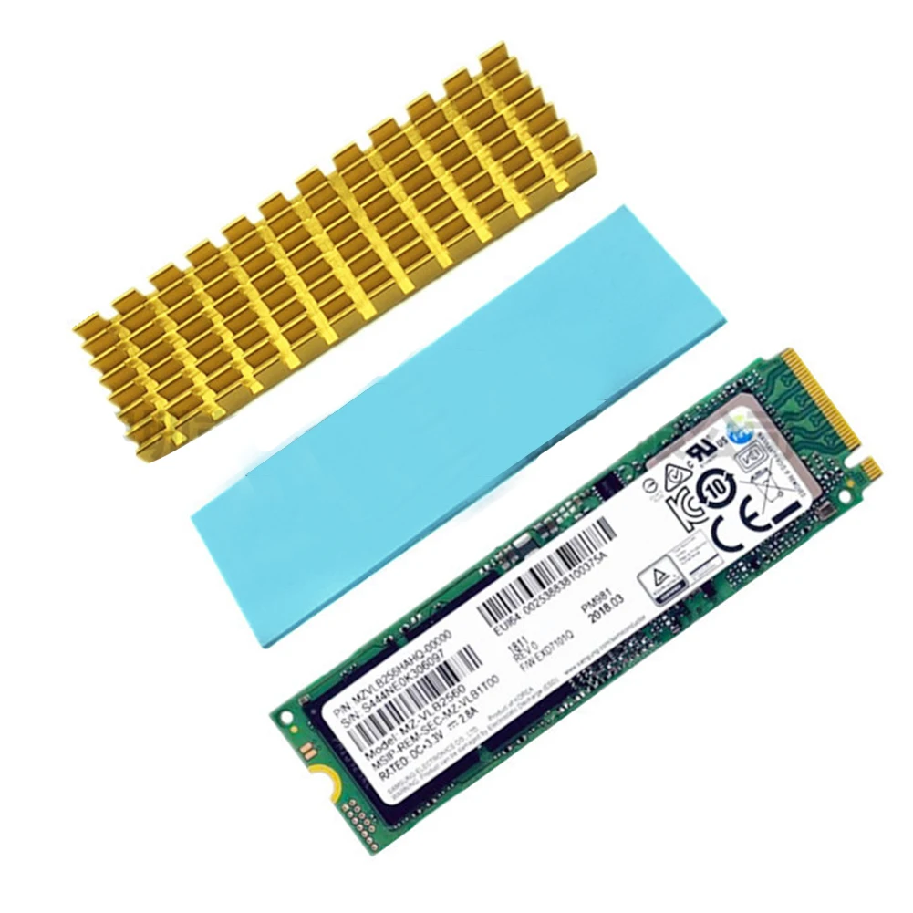 Компьютер толщина жесткого диска мини Универсальные тепловые аксессуары для раковины Теплопроводящий охладитель легко установить SSD для NVME 2280 - Цвет: Золото