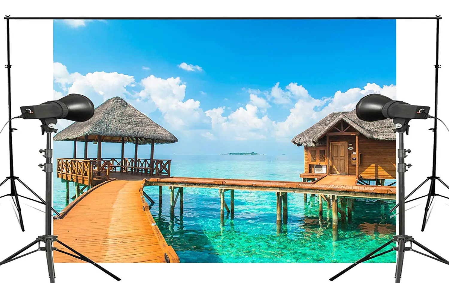 

Beautiful Blue Sea Background Vacation Hotel Natural Scenery Photo Studio Backdrop 150x220cm Photography Backdrops Wall