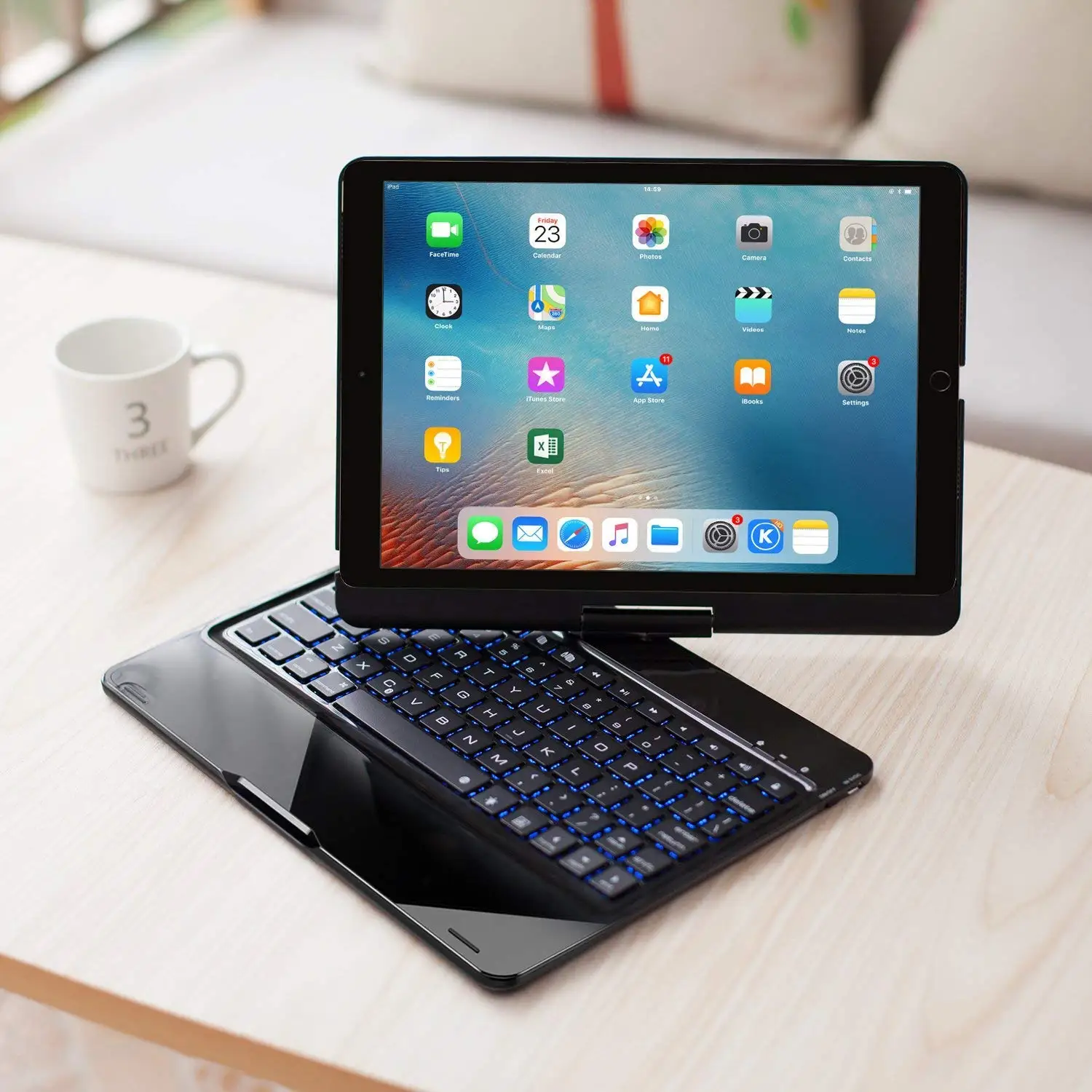

For Ipad 10.5 inch 360 Degree Rotatation backlight Bluetooth keyboard