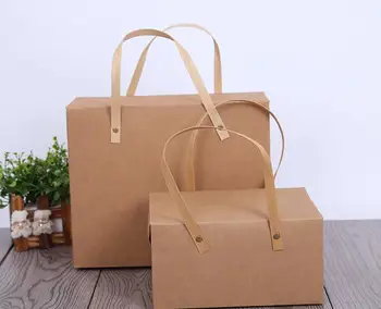 

Handle kraft paper gift box package, Paper Favor Bag Cupcake Packing Cake Boxes Gift Box with handle kraft nuts box SN1633