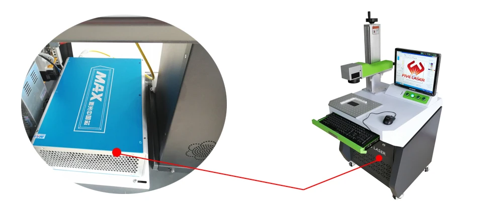Max_fiber_laser_source_installed_on_laser_marking_machine