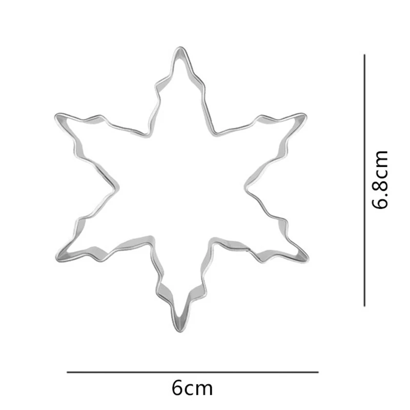 Формочка для рождественского печенья из нержавеющей стали для резки конфет бисквитов пресс-формы для приготовления пищи Рождественская тема металлические резаки форма снежинка снег