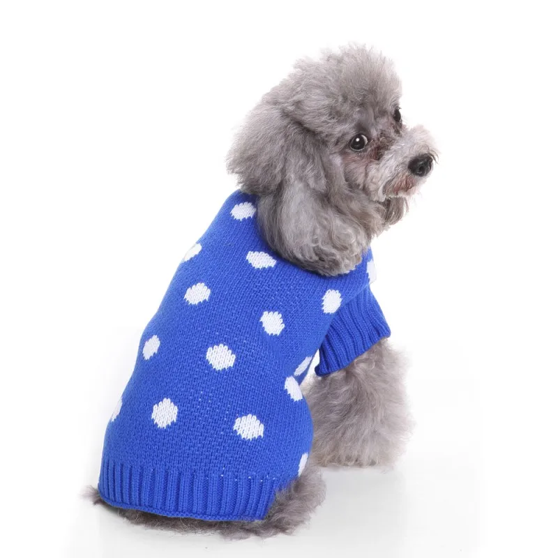 Winter Dog Sweater Christmas Stinky Pink Polka Dot Pet Dog Costumes