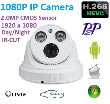 

New type 2.4Megapixel 1920x1080 H.265 IP camera 1080p ONVIF P2P indoor network camera with ir-cut day/night easy plug and play
