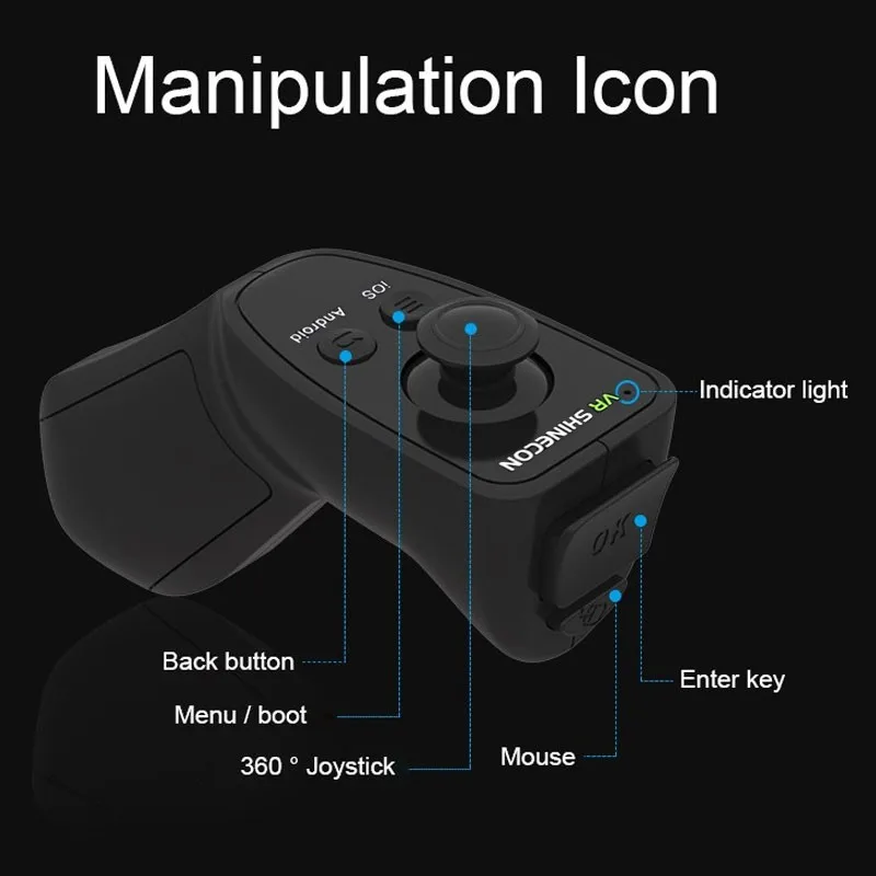 Wireless-Bluetooth-Gamepad-VR-Box-Controller-VR-Shinecon-2-0-Gamepad-Selfie-Remote-Shutter-Game-Controller