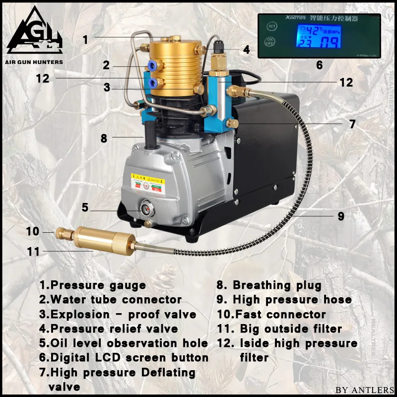 4500PSI 30MPA высокое давление авто Стоп Электрический PCP воздушный компрессор насос