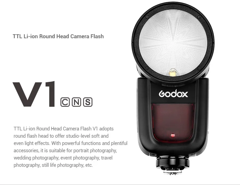 Godox V1 вспышка Speedlight для SONY Canon Nikon Fujifilm Olympus вспышка камеры фонарик ttl Speedlite литий-ионная батарея